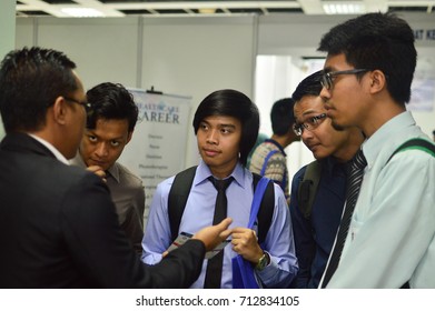 Putra World Trade Centre, Kuala Lumpur, Malaysia. - FEBRUARY 21TH 2017. Teens Of All Ages Attending Annual Education Fair To Choose A Career Path And Receive Vocational Counseling.