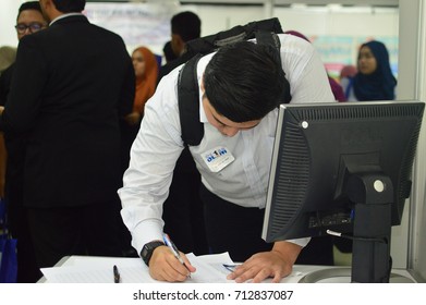 Putra World Trade Centre, Kuala Lumpur, Malaysia. - FEBRUARY 21TH 2017. Teens Of All Ages Attending Annual Education Fair To Choose A Career Path And Receive Vocational Counseling.