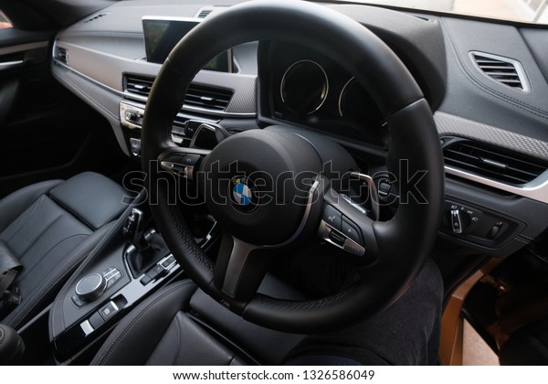 PUTRAJAYA, MALAYSIA 1 Mac\
2019 : Interior design of BMW X2, a well known and popular brand of\
BMW car.\
