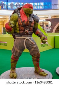 PUTRAJAYA, MALAYSIA - AUGUST 17, 2018: Raphael from Teenage Mutant Ninja Turtle (TMNT) replica statue at Putrajaya Mall, Malaysia.