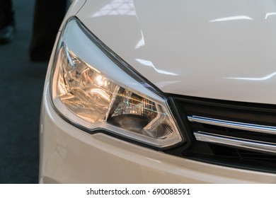 PUTRAJAYA, MALAYSIA - JULY 30, 2017: Head Light from Proton Saga at the roadshow in Putrajaya, Malaysia - Shutterstock ID 690088591