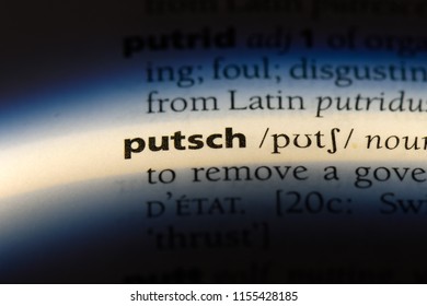 putsch word in a dictionary. putsch concept.