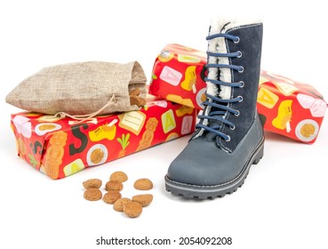 Putting Shoes On For Sinterklaas On December 5th. December 4 Is A Holiday For Children In The Netherlands. Pepernoten, Putting On Shoes And Unwrapping Gifts Are Part Of That.