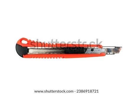 putty knife on white background. Tool. Top view