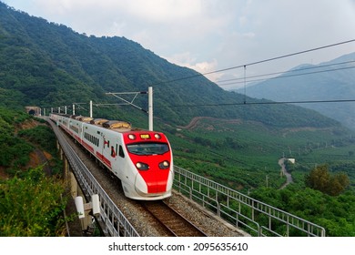 Puyuma Express Train Dashing On Viaduct Stock Photo 2095635610 ...