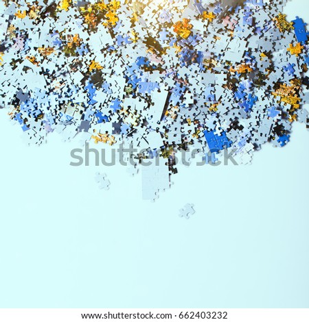 Similar – White flowers and petals frame on light blue