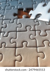 Puzzle background with one piece missing