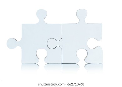 Puzzle Pieces On White Background