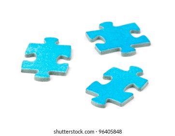 Puzzle Pieces On White Background