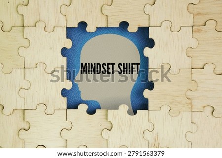 Puzzle with Word mindset shift is a change in how one perceives and approaches situations, involving adopting new beliefs, attitudes, and behaviors.