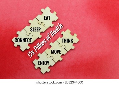 Puzzle With The Words Six Pillars Of Health