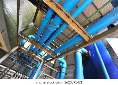 PVC Pipe system - looking up view of construction.