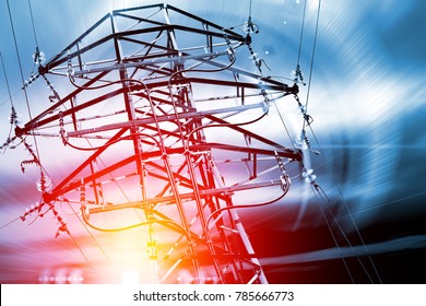 Pylon. Concept Of Electricity And Energy.