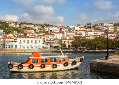 PYLOS, GREECE - OCT 6, 2014: One Of The Streets Of Pylos Island. Modern Town Of Pylos, Was Built By The Troops Of General Maison During The Subsequent French Morea Expedition Of 1828-1833.