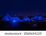 pyramid building at night, muttart conservatory 