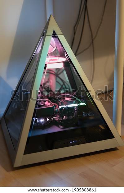 Pyramid Case PC with RGB\
lighting