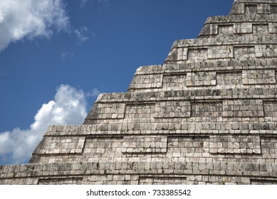 Kukulkán Pyramid In Chichen Itza, Mexico (Close Up)