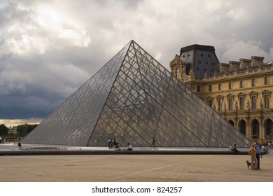 Pyramid In The Louvre Courtyard