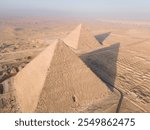 Pyramids of Giza in Egypt, Aerial view of Giza Pyramids