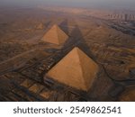 Pyramids of Giza in Egypt, Aerial view of Giza Pyramids