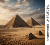 The Pyramids of Giza, Egypt, are timeless titans of ancient wonder, rising majestically from the desert sands. These towering monuments to pharaonic power and wisdom have stood the test of time,