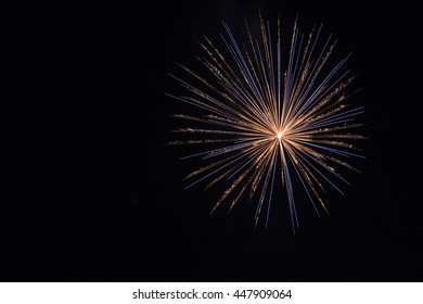 Pyrotechnic Fireworks Celibration In The Night Sky