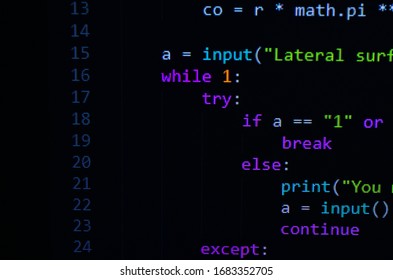 Python Program Code On Dumb Background Stock Photo 1683352705 ...