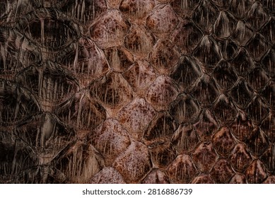 Python skin leather texture with glossy scale pattern and exotic reptile fashion background