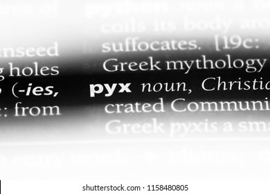 Pyx Word In A Dictionary. Pyx Concept.