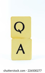 QA block with white background