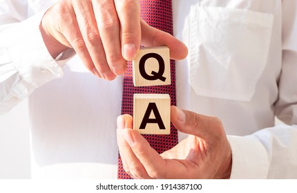 QA Concept. Acronym Of Questions And Answers Or Job Of Tester Or Quality Engineer.