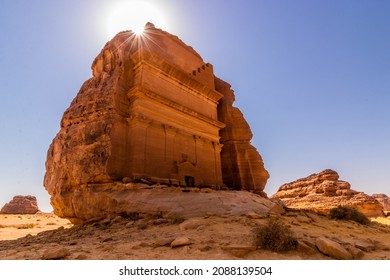 Qasr al-Farid tomb in Mada'in Salih archaeological site, Saudi Arabia⁠ - Shutterstock ID 2088139504