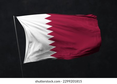 Qatar flag isolated on black background with clipping path. flag symbols of Qatar. flag frame with empty space for your text.