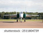 Qatari F-15QA Eagle figther jet standing on ground at RIAT 2024