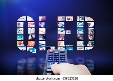 QLED Quantum Dot Tv Display Innovation Technology Abstract Composition