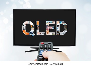 QLED Quantum Dot Tv Display Innovation Technology Abstract Composition