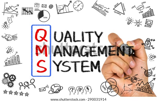 Qms Conceptquality Management System On Whiteboard Stock Photo ...