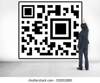 QR Code Bar Codes Log In Check In Internet Website Connect Concept