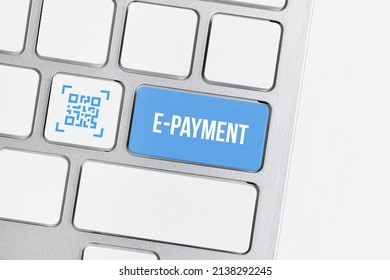 QR code concept. Keyboard icon with electronic payment button