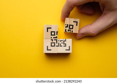 QR code concept. The process of creating a symbol