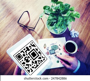 QR Code Marketing Data Identity Concept
