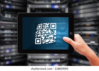 QR code on tablet - Powered by Shutterstock