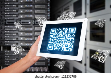 QR Code on tablet - Powered by Shutterstock