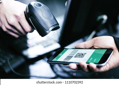 Qr code payment , online shopping , cashless technology concept - Shutterstock ID 1110702392
