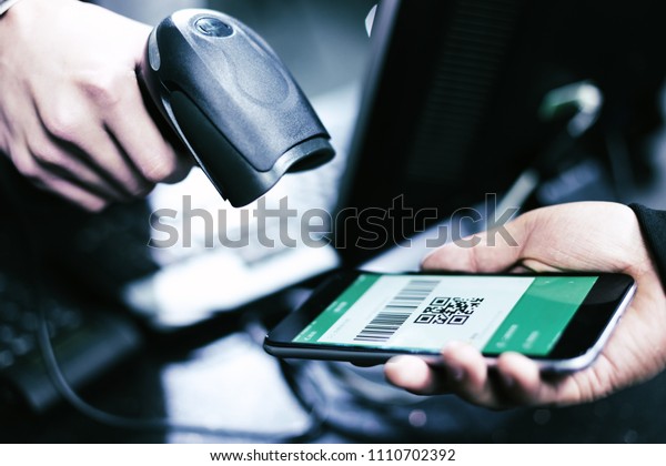 Qr code payment , online shopping , cashless\
technology concept