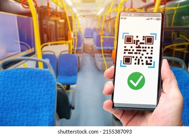 QR Code For People. Vaccine Passport In Smartphone. Coronavirus Immune Passport Template Icon. Smartphone With Immune Health Passport For Covid-19. Immunity Passport For Transport