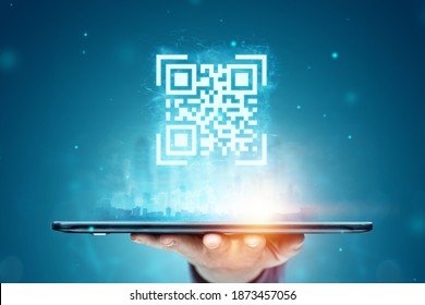 QR code and smartphone, new technologies. Electronic digital technologies scanning, barcode - Powered by Shutterstock - Get 15% off with code: PIKWIZARD15
