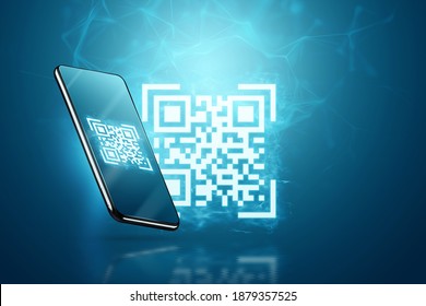 QR code and smartphone, new technologies. Electronic digital technologies scanning, barcode - Powered by Shutterstock