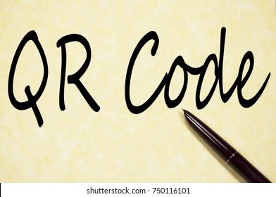 QR code word write on paper 
