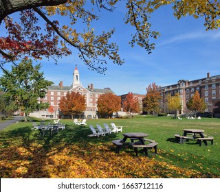 The Quad, Harvard University. College Campus In The Fall.